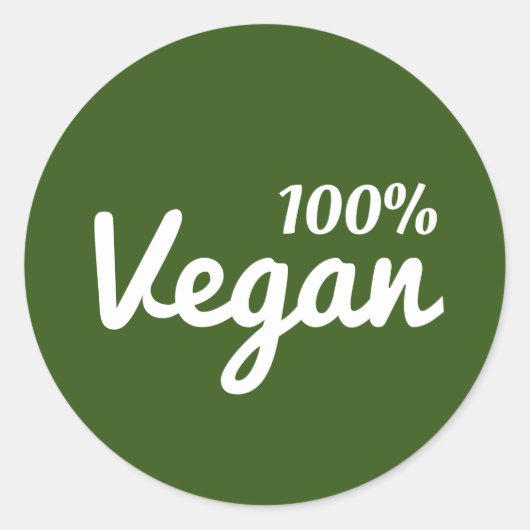 100% Vegan Green Stickers (Voorkant)