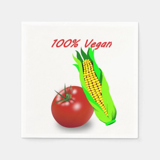 100% Vegan Paper Napkins Servet (Voorkant)