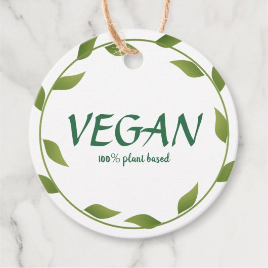 100% Vegan Plant based Business Hang Label Sjabloo (Voorkant)