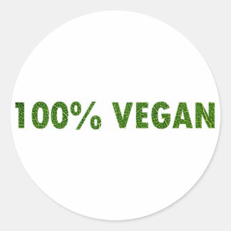 100% Vegan Ronde Sticker