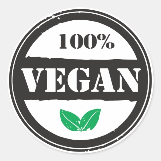 100% VEGAN RONDE STICKER (Voorkant)