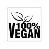 100% Vegan, Simple Rubberstempel (Afrduk)