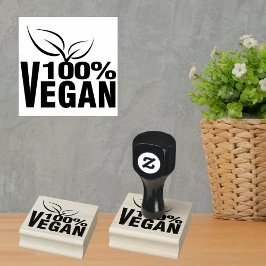 100% Vegan, Simple Rubberstempel