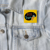 100 % Vegan Vierkante Button 5,1 Cm (In situ)