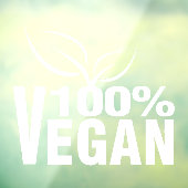 100% Veganistisch, Plantaardig, Raamsticker (Vel 3)