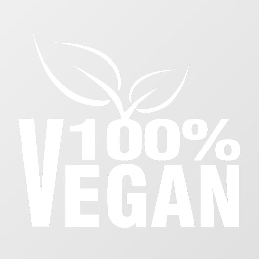 100% Veganistisch, Plantaardig, Raamsticker (Vel)