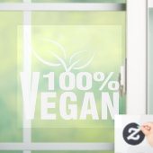 100% Veganistisch, Plantaardig, Raamsticker (Huis)