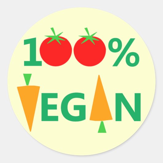 100% veganistische geestige Stickers voor vegetari (Voorkant)