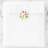 100% Veganistische Waterverf van groenten en fruit Ronde Sticker (Tas)