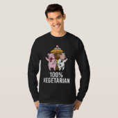 100 Vegetarian Veggie AF Vegan Statement Mannen Wo T-shirt (Voorkant volledig)