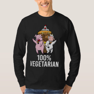 100 Vegetarian Veggie AF Vegan Statement Mannen Wo T-shirt