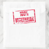 100% vegetariër rechthoekige sticker (Tas)
