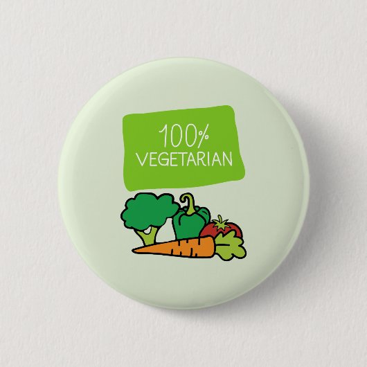 100% Vegetarisch en Trots Ronde Button 5,7 Cm (Voorkant)