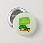 100% Vegetarisch en Trots Ronde Button 5,7 Cm (Voorkant /achterkant)