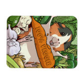 100% veggie gelukkig cavia met wortel magneet (Horizontaal)