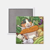 100% veggie gelukkig cavia met wortel magneet (Voorkant / Achterkant)