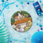 100% veggie gelukkig cavia met wortel papieren bordje (Feest)