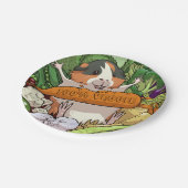 100% veggie gelukkig cavia met wortel papieren bordje (Gekanteld)