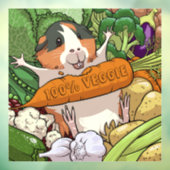 100% veggie gelukkig cavia met wortel raamsticker (Vel 3)