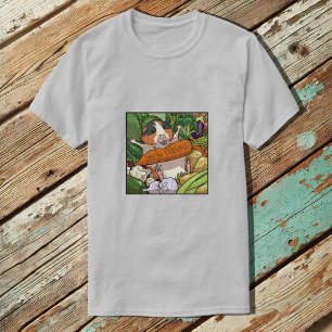 100% veggie gelukkig cavia met wortel t-shirt