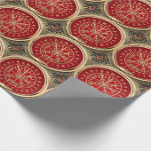 [100] Vegvisir - Viking Gold Magic Runass Cadeaupapier (Hoek)