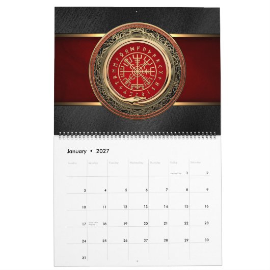 [100] Vegvisir - Viking Gold Magic Runass Kalender (Jan 2027)