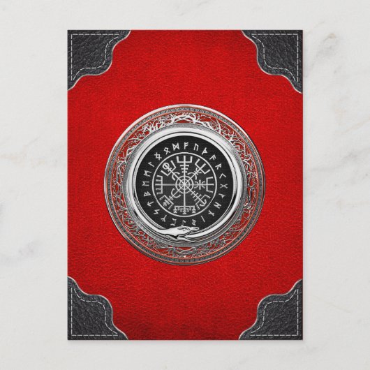 [100] Vegvisir - Viking Silver Magic Runass Briefkaart (Voorkant)