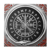 [100] Vegvisir - Viking Silver Magic Runass Tegeltje (Voorkant)