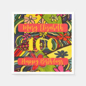 100 Verjaardagen Bloem Servet (Voorkant)