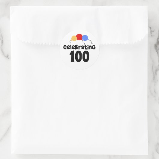100 vieren ronde sticker (Tas)