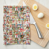 100 Vintage Santas Theedoek (Quarter Fold)