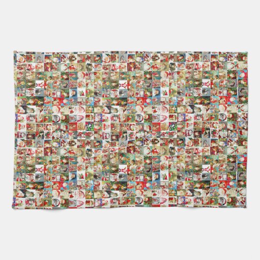 100 Vintage Santas Theedoek (Horizontaal)