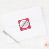 100% Vis Vrij Alert Geen Vis Symbool Gepersonalise Vierkante Sticker (Envelop)