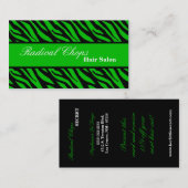 100 Visitekaartje Groen zwart Zebra Afdrukpatroon (Voorkant / Achterkant)