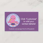 100 Visitekaartjes octopus voor een preemie US (Voorkant)