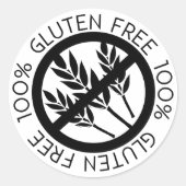 100% vloeibaar zonder glans zwart en wit ronde sticker (Voorkant)