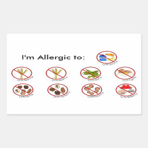 100% voedselallergie gratis - Kies uw allergie Rechthoekige Sticker