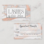 100 wimpers Afspraak Herinnering Roos Marmer Visitekaartje (Voorkant / Achterkant)