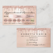 100 wimpers Afspraakherinnering Roos druppelt blus Visitekaartje (Voorkant / Achterkant)