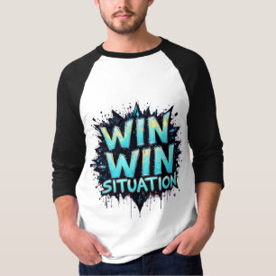 100% Win-Win Mannen Basic 3/4 Sleeve Raglan T-shir T-shirt