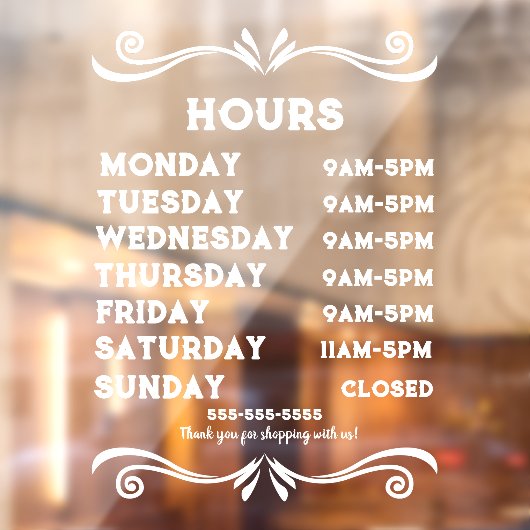 100% Winkeluren Venster Cling Raamsticker (Vel 2)