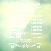 100% Winkeluren Venster Cling Raamsticker (Vel 3)