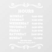 100% Winkeluren Venster Cling Raamsticker (Vel)