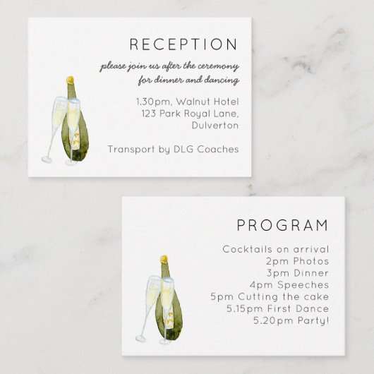 100 x bruiloft behuizing Details Routebeschrijving Visitekaartje (Voorkant / Achterkant)