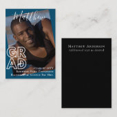 100 x BUDGET Afstudeeraankondiging FOTO Modern Notitiekaartje (Voorkant / Achterkant)