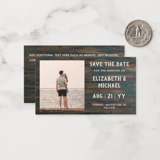 100 x BUDGET Foto Opslagdata Rustieke Hout Notitiekaartje (Voorkant / Achterkant in situ)