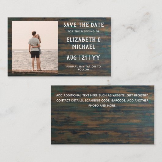 100 x BUDGET Foto Opslagdata Rustieke Hout Notitiekaartje (Voorkant / Achterkant)