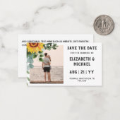 100 x BUDGET Foto Save the Date Rustique Zonnebloe Notitiekaartje (Voorkant / Achterkant in situ)