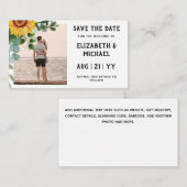 100 x BUDGET Foto Save the Date Rustique Zonnebloe Notitiekaartje (Voorkant / Achterkant)