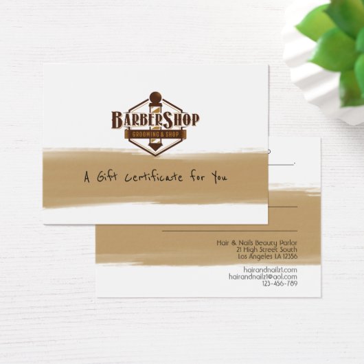 100 x Business LOGO Cadeaubonnen Barber Shop Visitekaartje (Bureau)